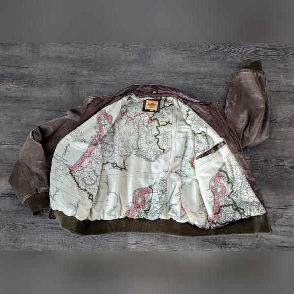 Vintage 90s Hard Rock Cafe Myrtle Beach Bomber Pilot Soft Leather Jacket Size XL - Picture 5 of 10